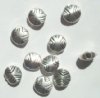 10 9x5 Antique Silver Four-Sided Flat Round Metal Beads